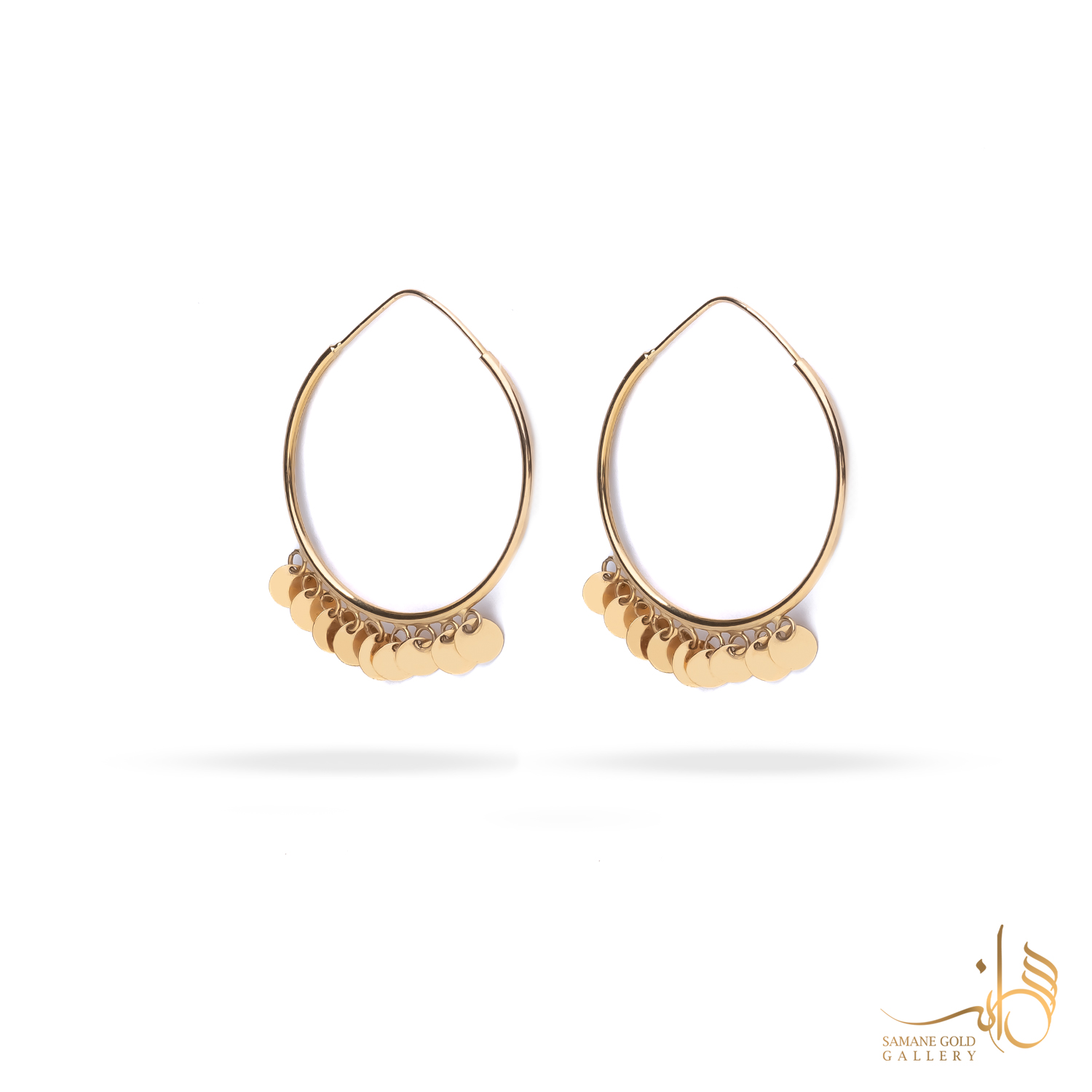 گوشواره طلا حلقه ای پولک