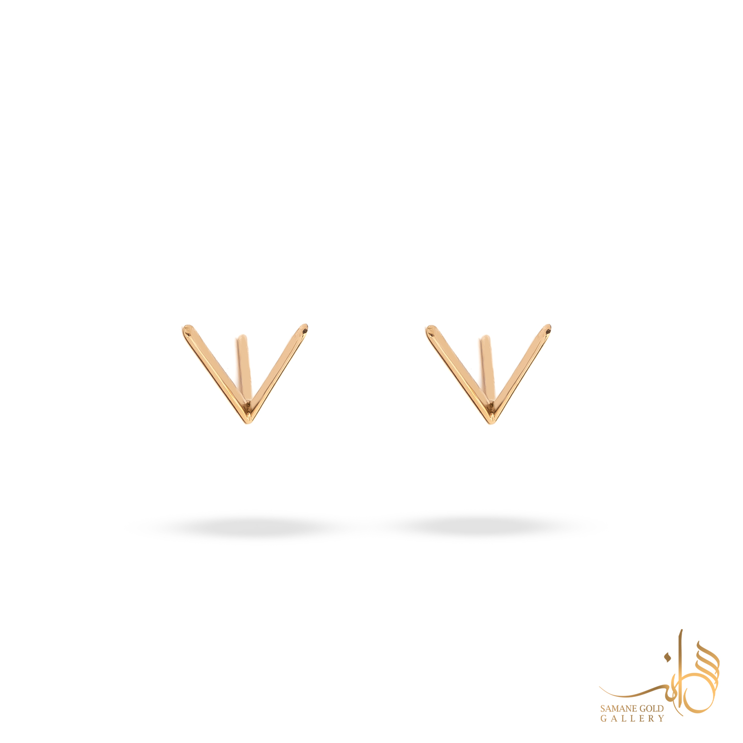 گوشواره طلا میخی v ساده