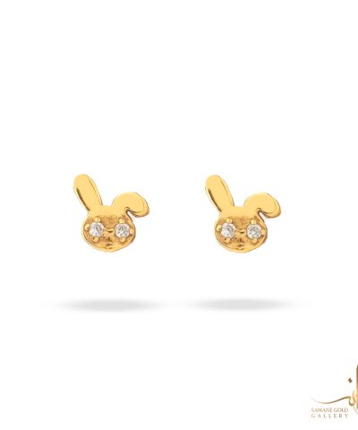 گوشواره طلا میخی خرگوش