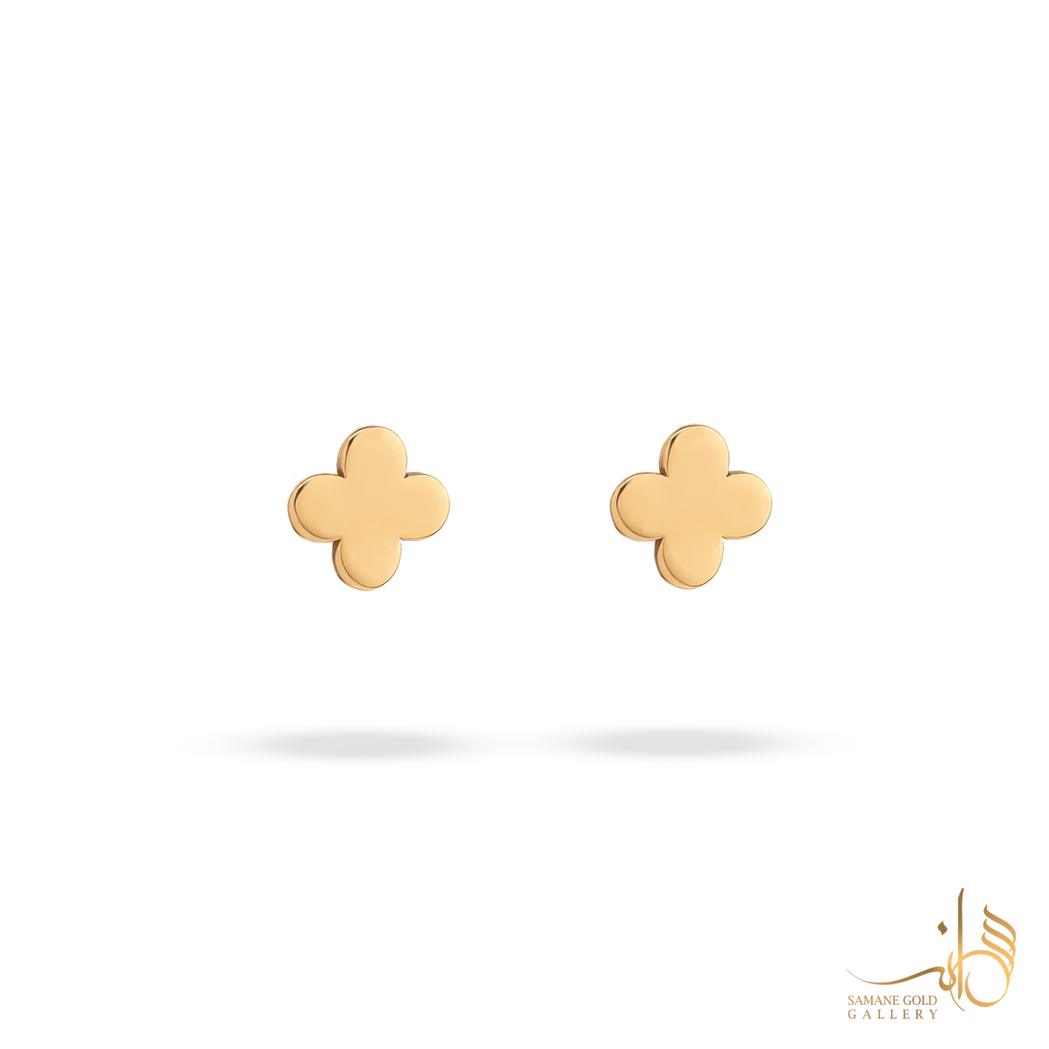 گوشواره طلا میخی ونکلیف آینه‌ای ساده