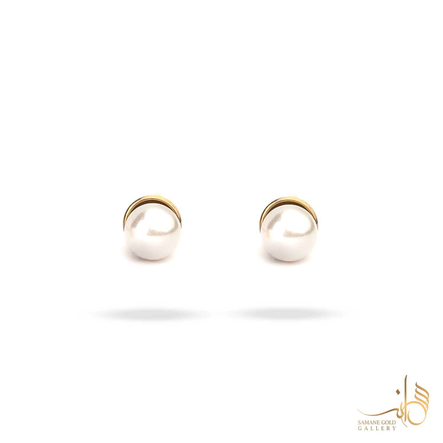 گوشواره طلا میخی تک مروارید ریز