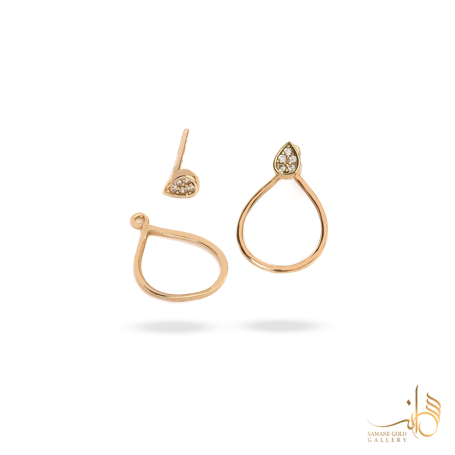 گوشواره طلا میخی اشک اتصال