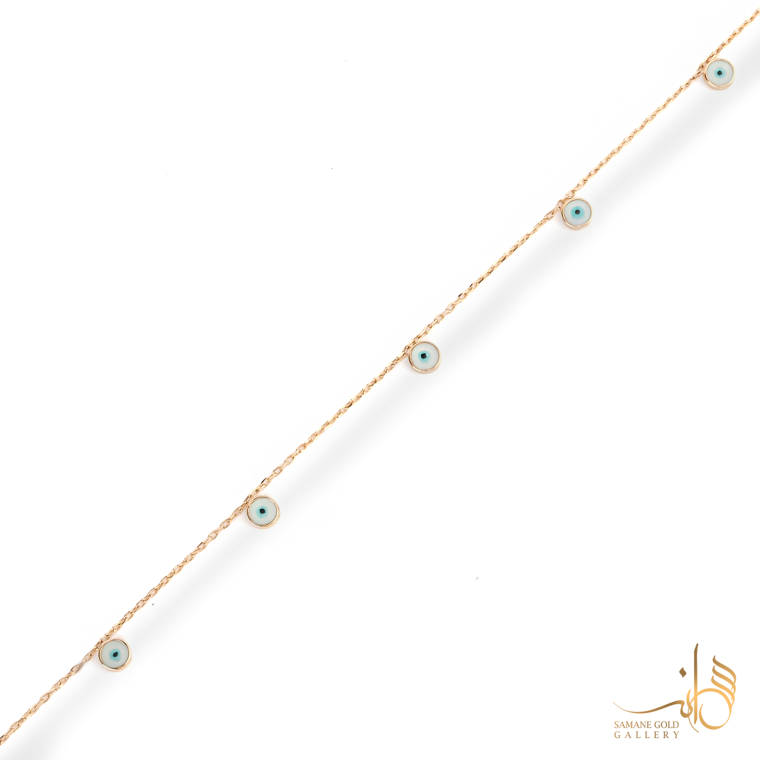 دستبند طلا چشم‌نظر پنج تایی