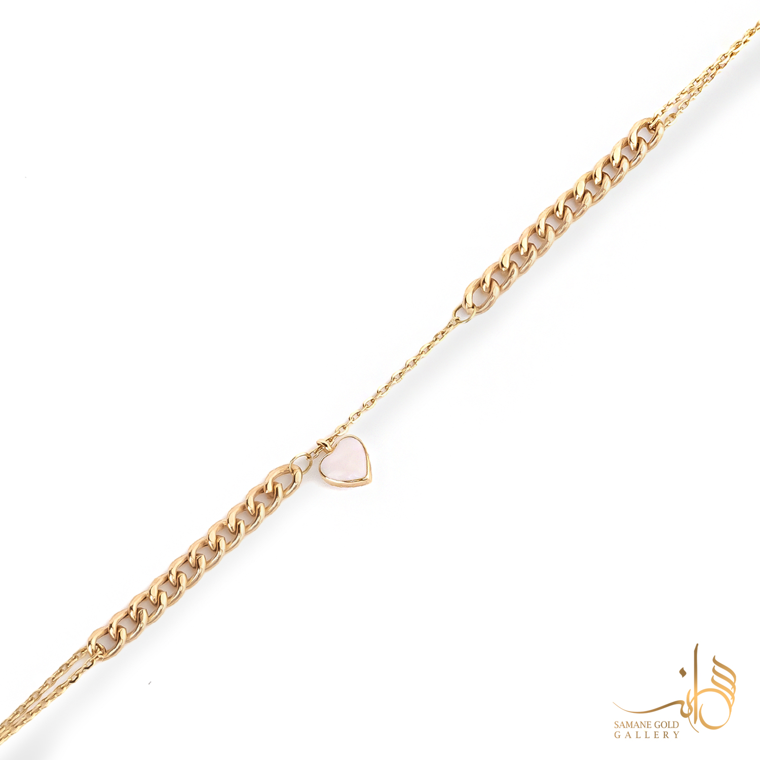 دستبند طلا کارتیه قلب صورتی