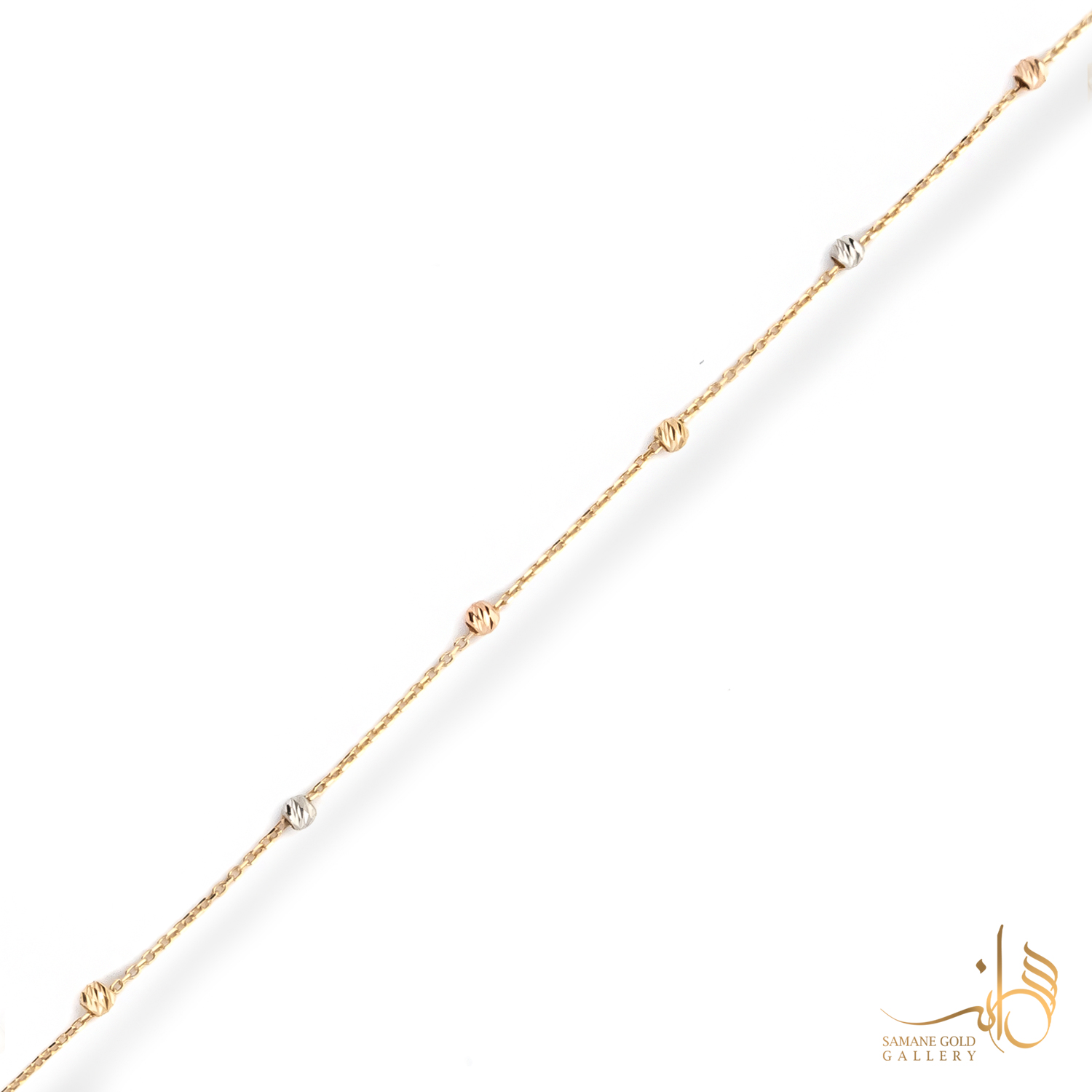 دستبند طلا گوی ال‌برنادو سه رنگ