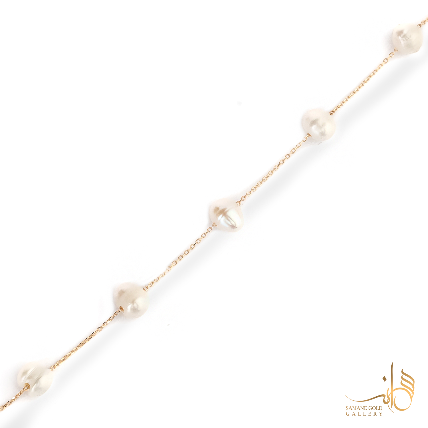 دستبند طلا مروارید پرورشی