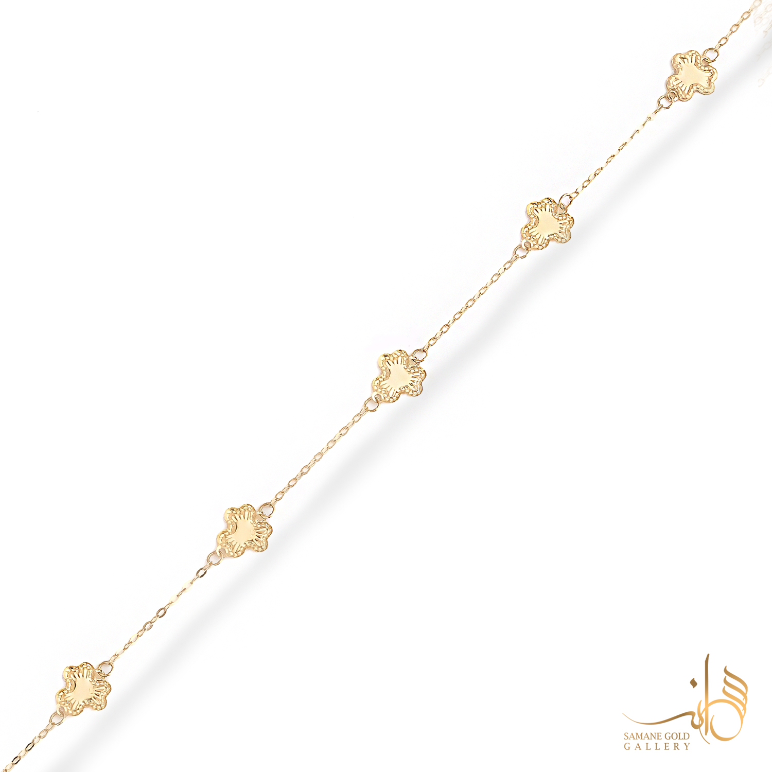 دستبند طلا پنج برگ