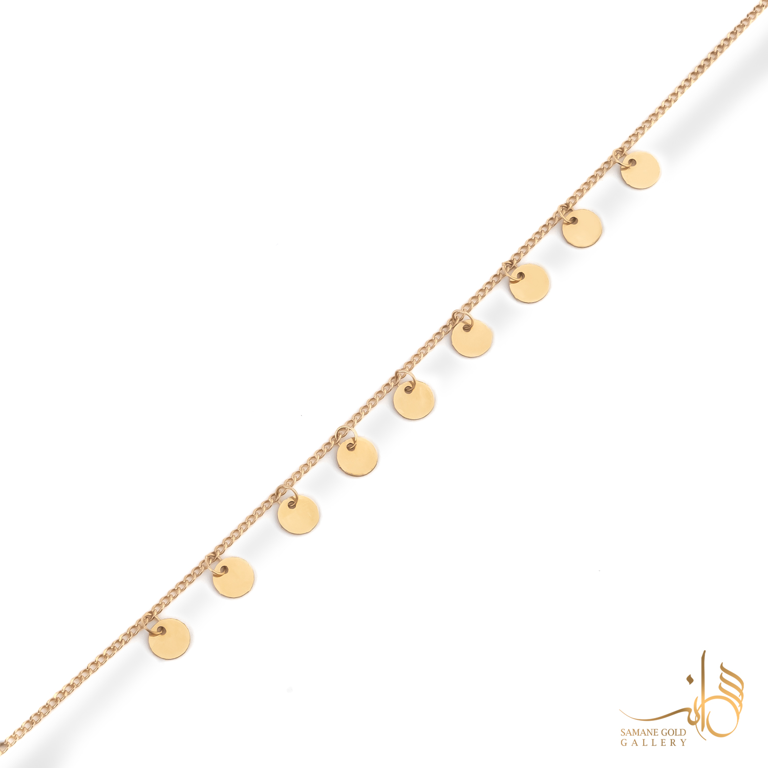 دستبند طلا پولکی ساده