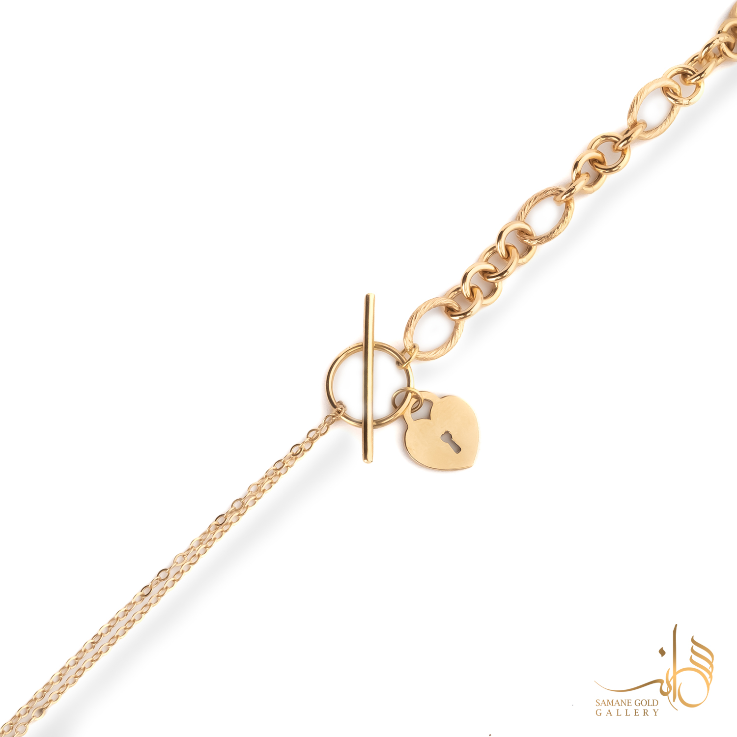 دستبند طلا تیفانی با آویز قلب