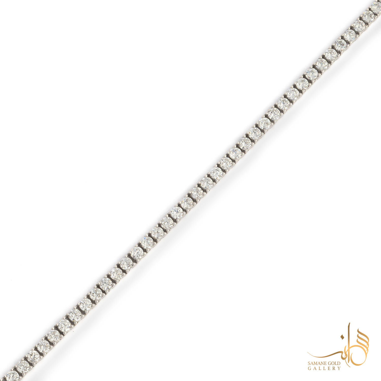 دستبند طلا سفید تنیسی