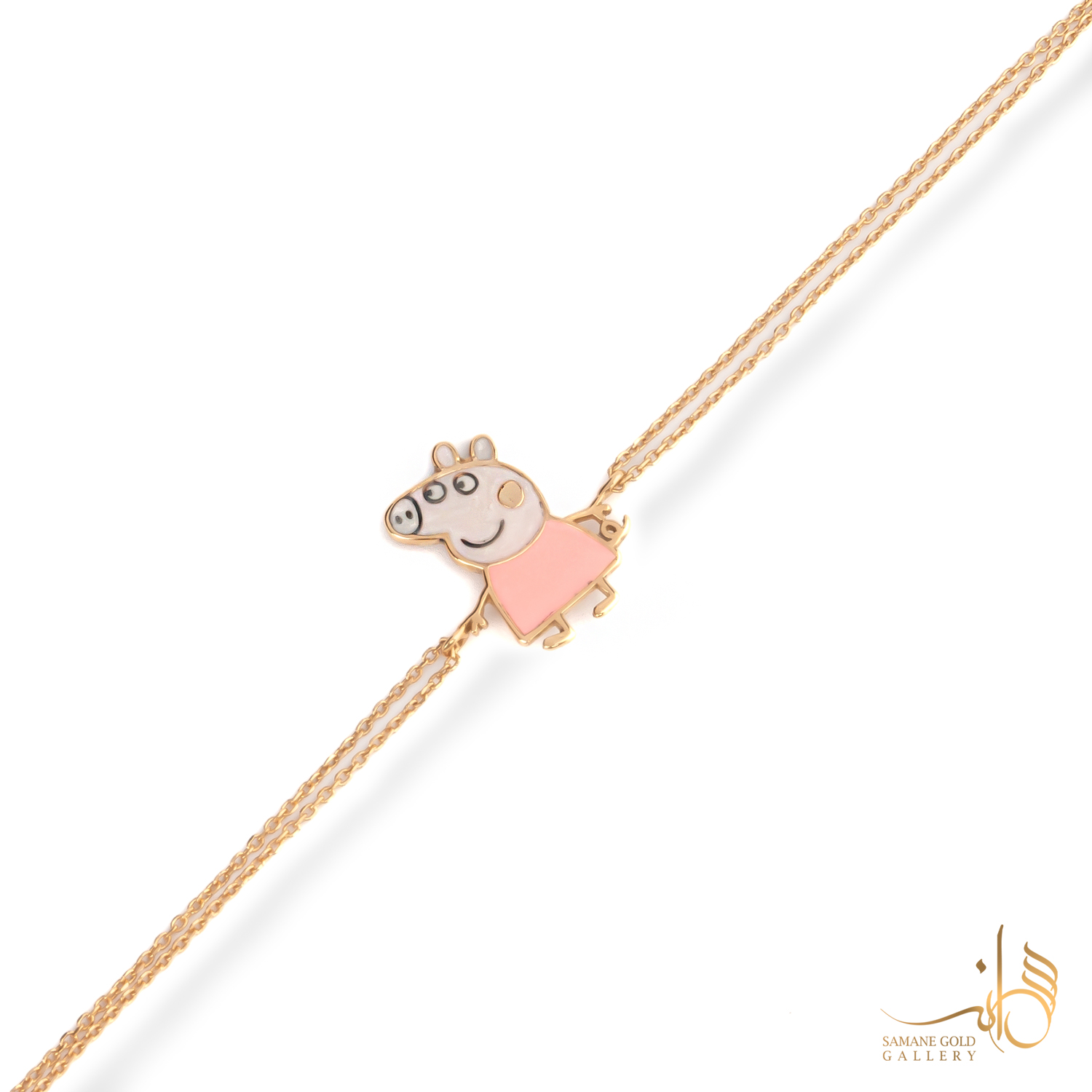 دستبند طلا عروسکی پپاپیک بچگانه