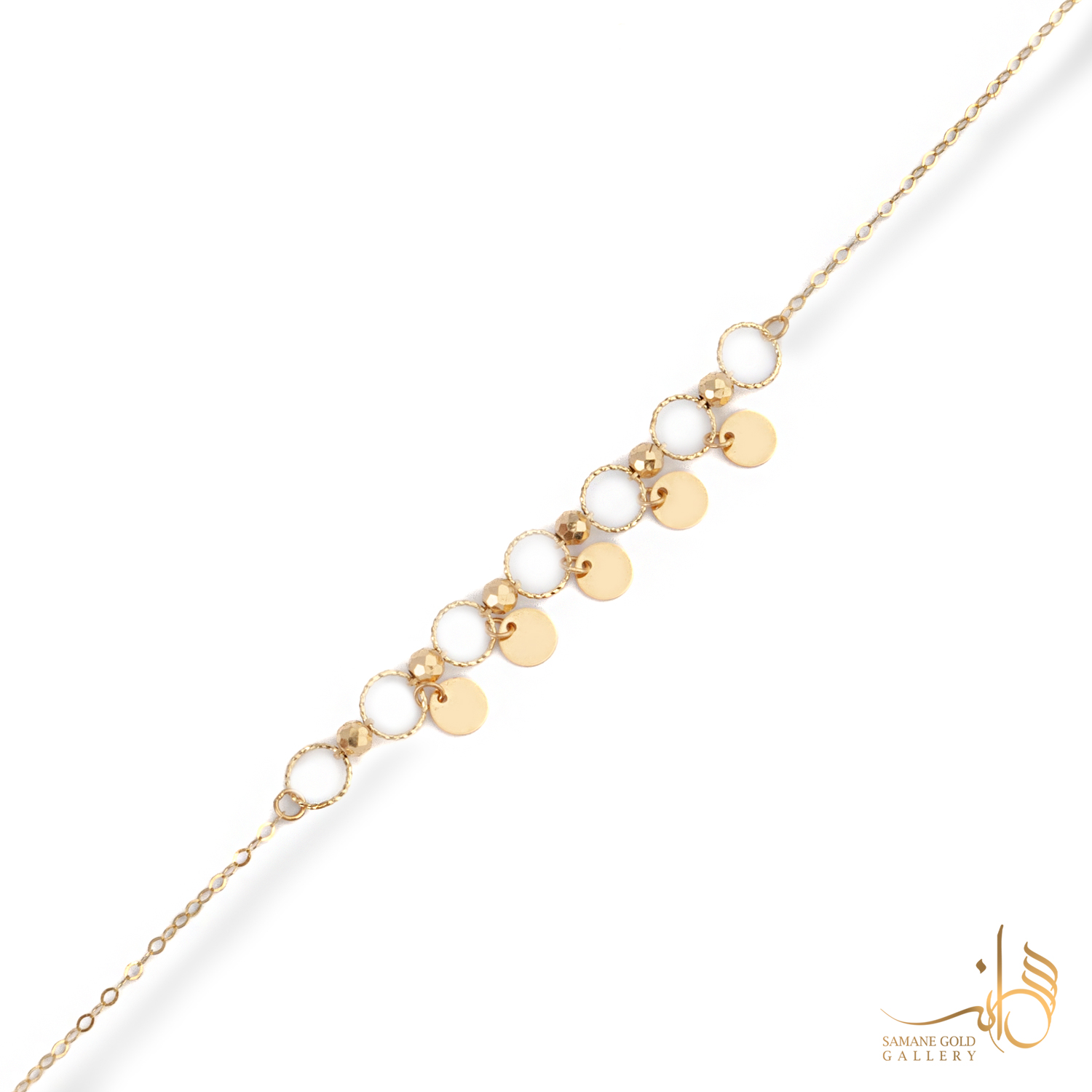 دستبند طلا دایره و پولک خاص