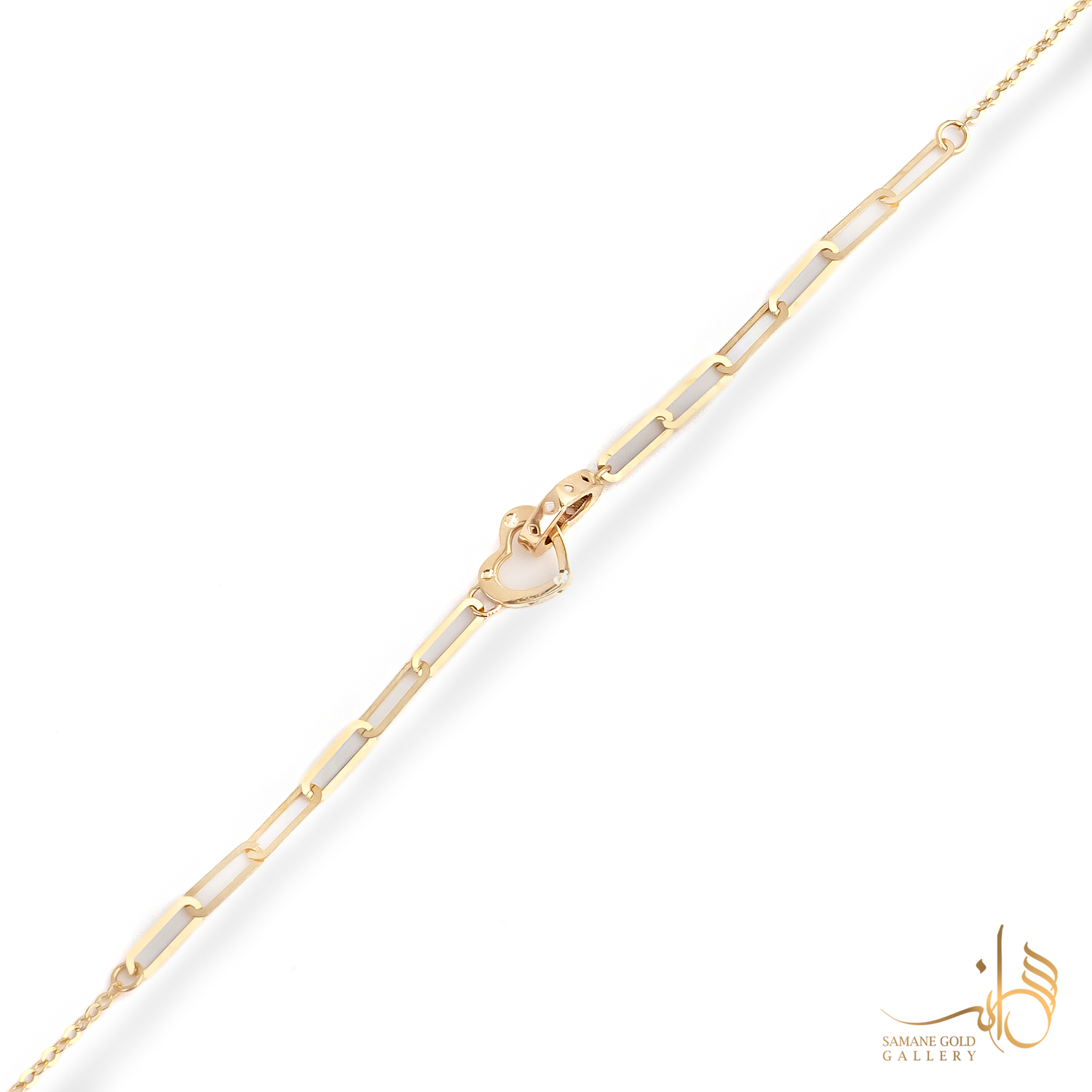 دستبند طلا هرمس دوقلب لوکس