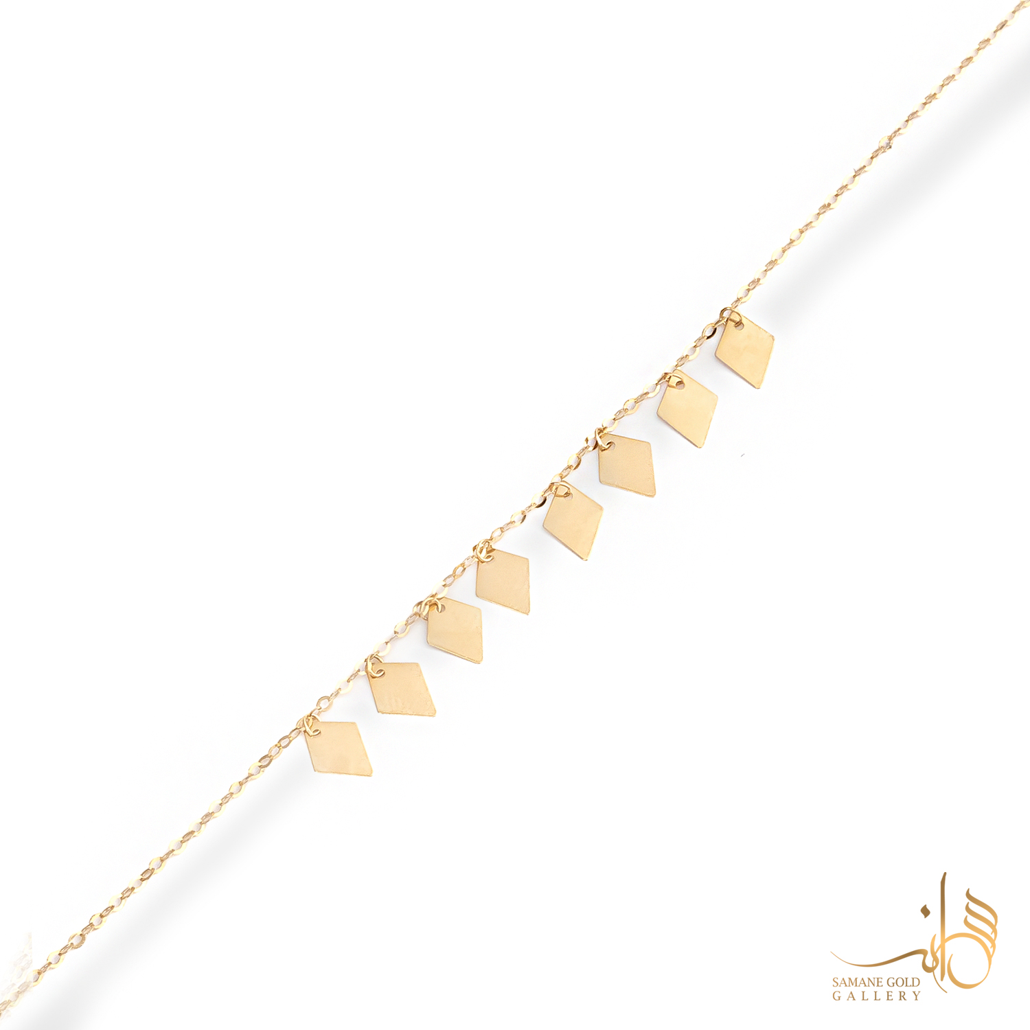 دستبند طلا آویز لوزی