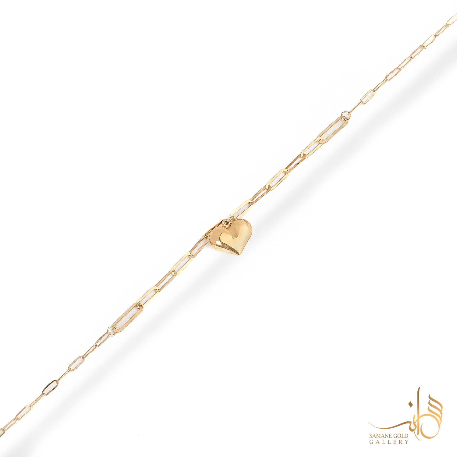 دستبند طلا هرمس با آویز قلب دامله
