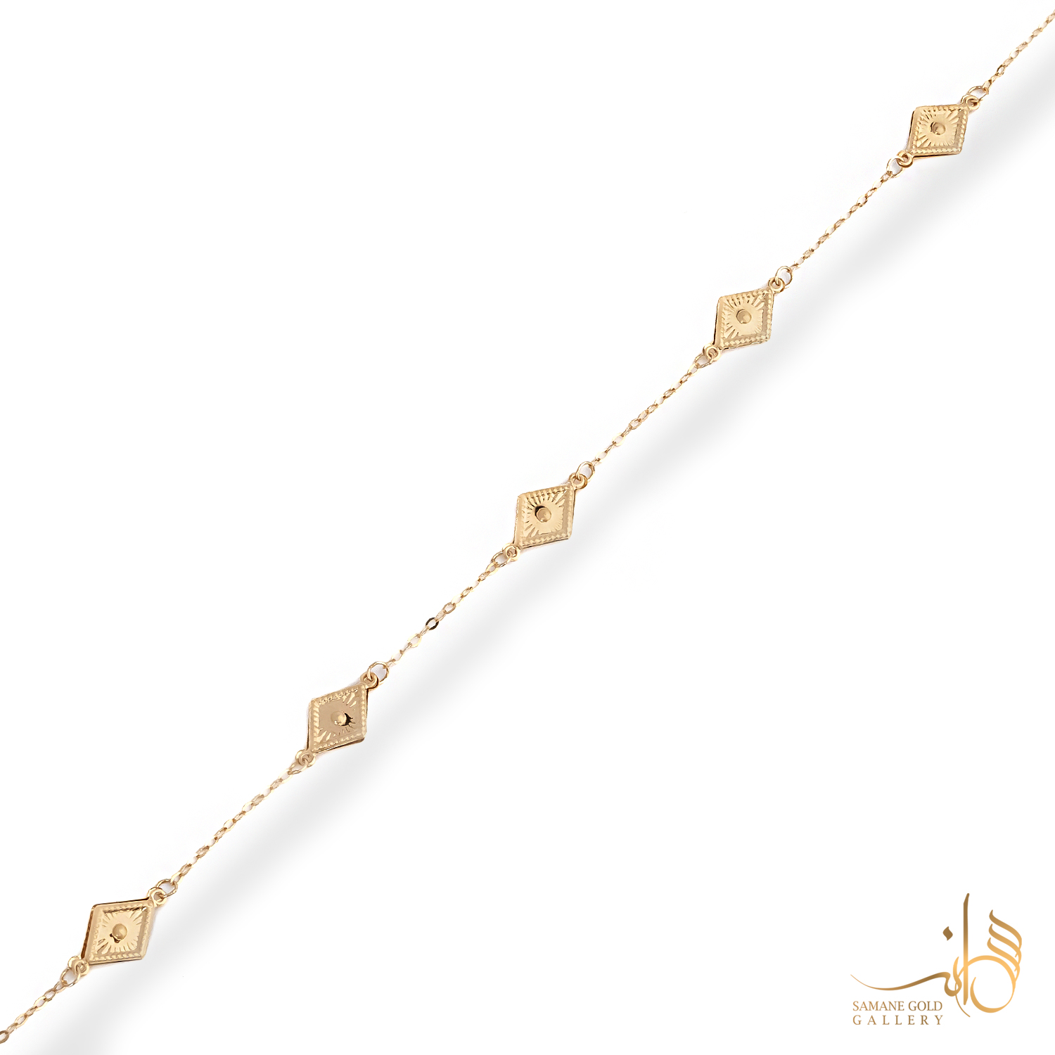 دستبند طلا لوزی پنج تایی