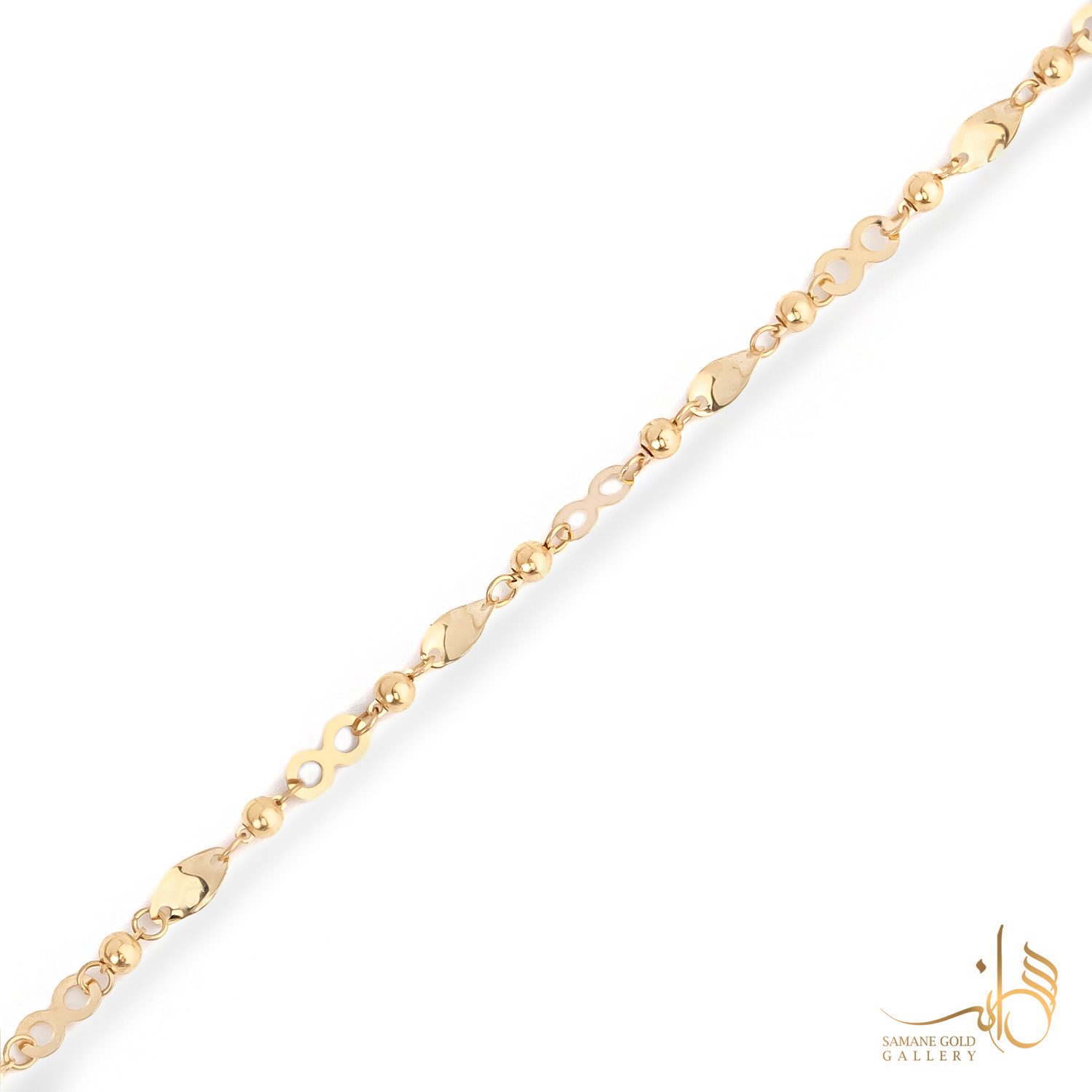 دستبند طلا بینهایت و گوی لوکس