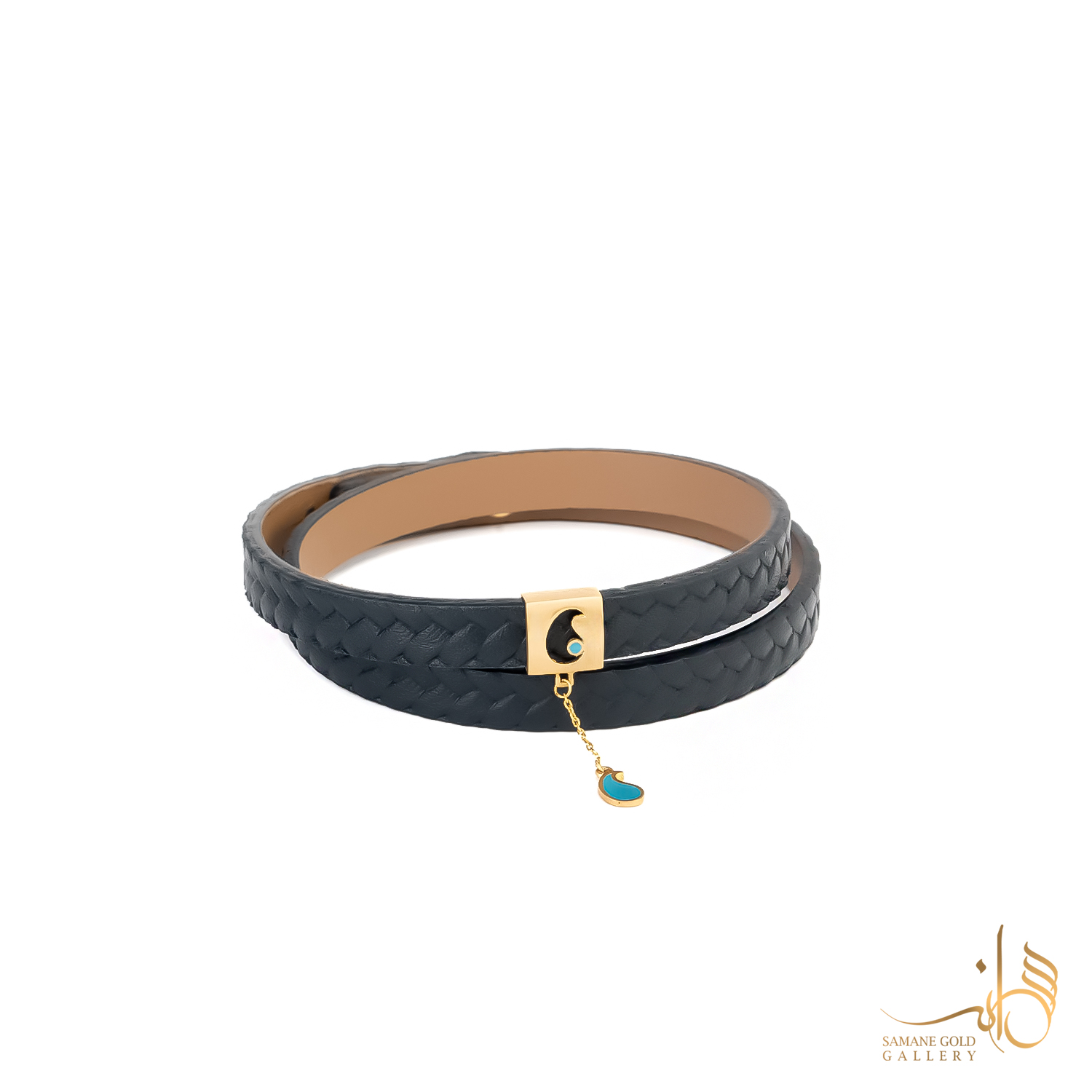 دستبند طلا و چرم ترمه