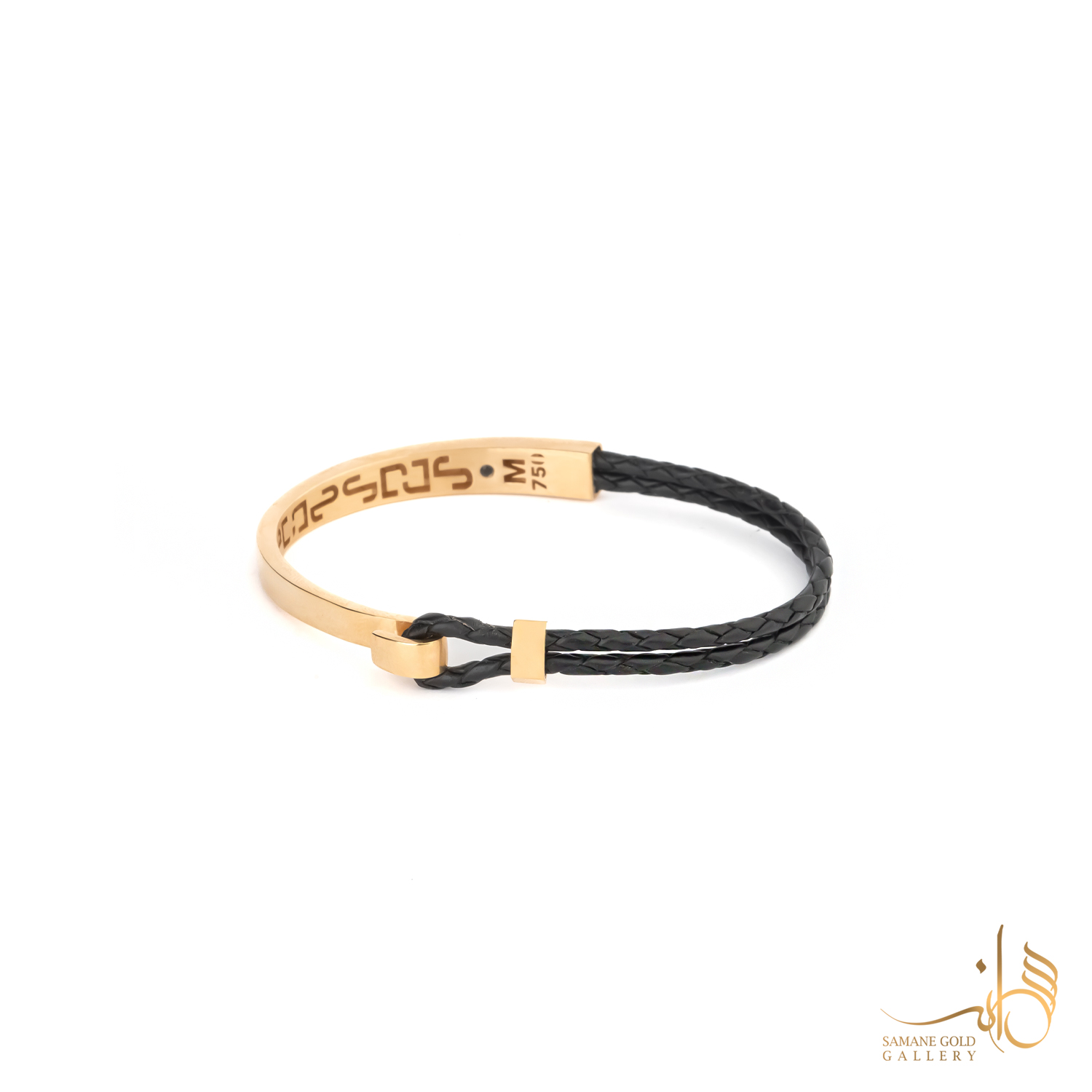 دستبند طلا و چرم اتصال