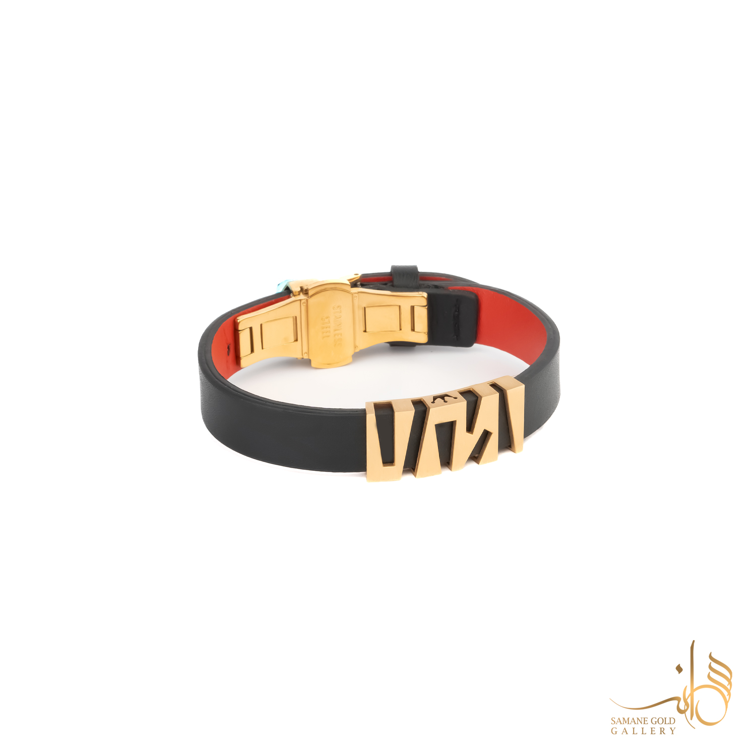 دستبند طلا و چرم آو بزرگ