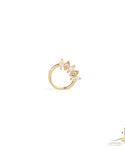 پیرسینگ طلا حلقه مارکیز نگین‌دار