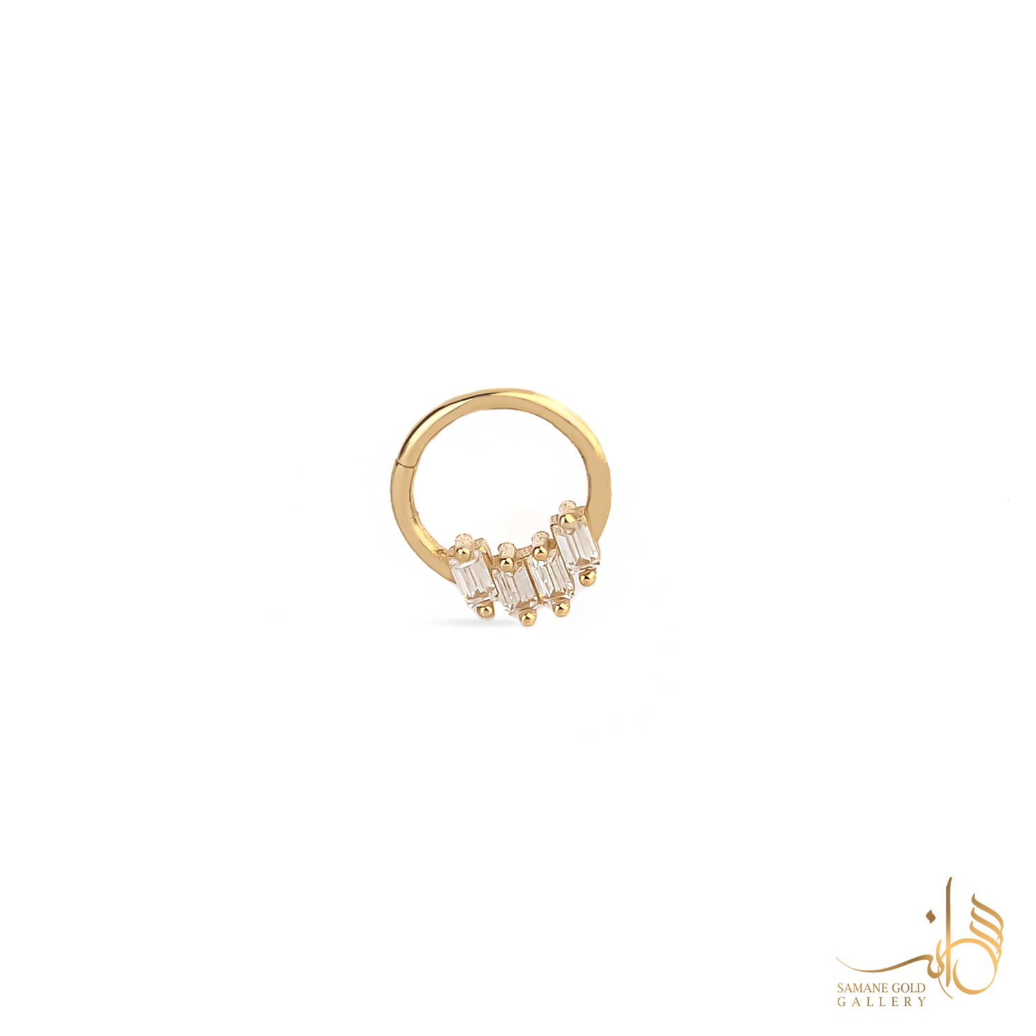 پیرسینگ طلا حلقه نگین باگت