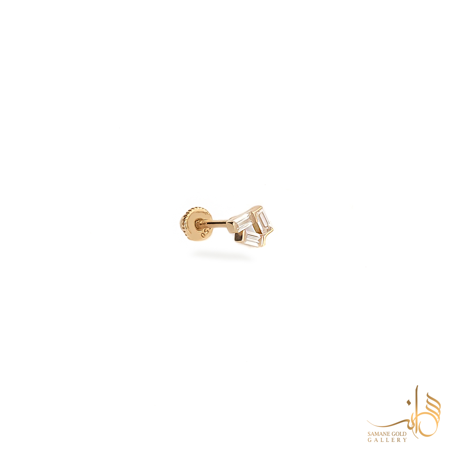 پیرسینگ طلا میخی سه باگت