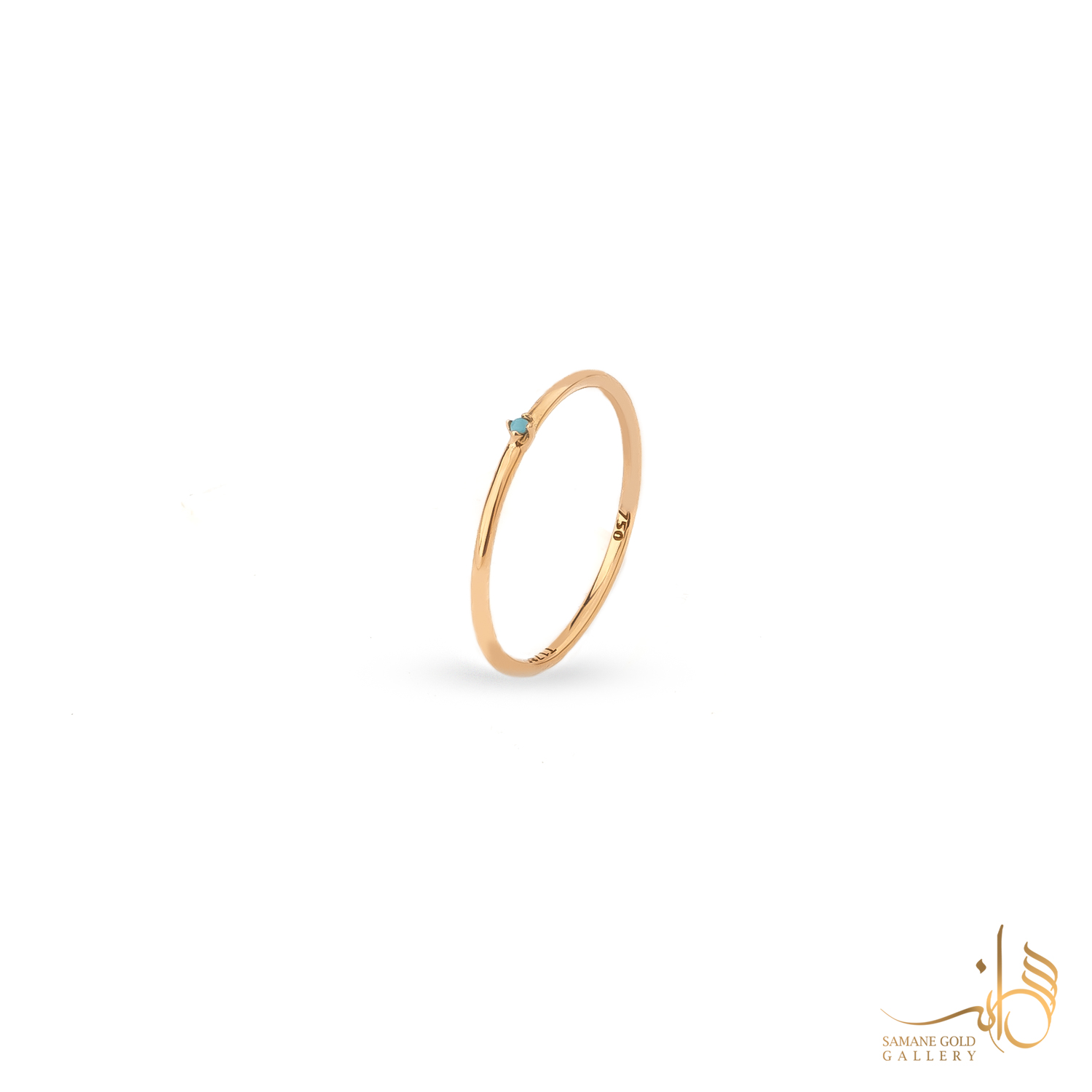 رینگ طلا تک‌نگین آبی