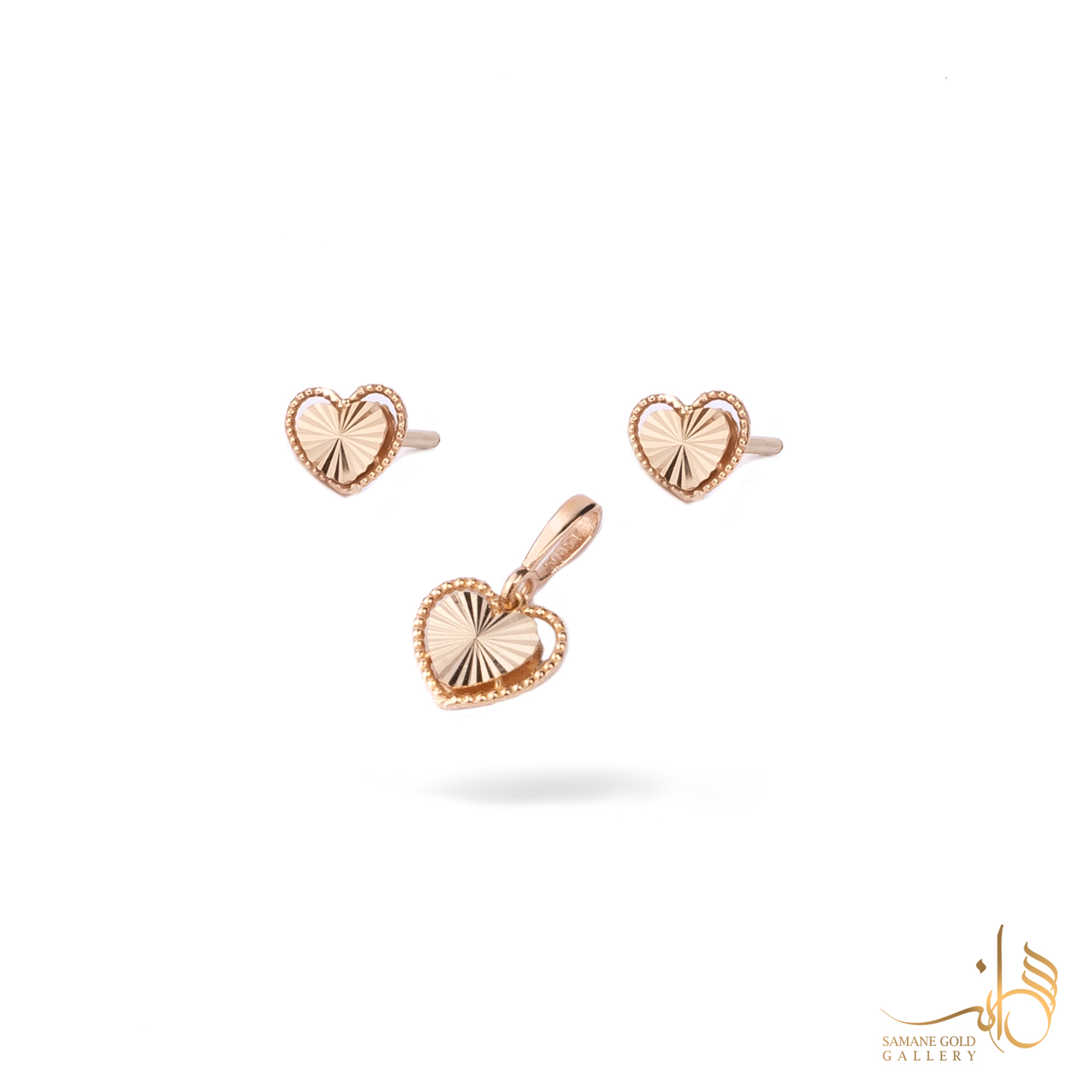 نیم‌ست طلا قلب تراش دار