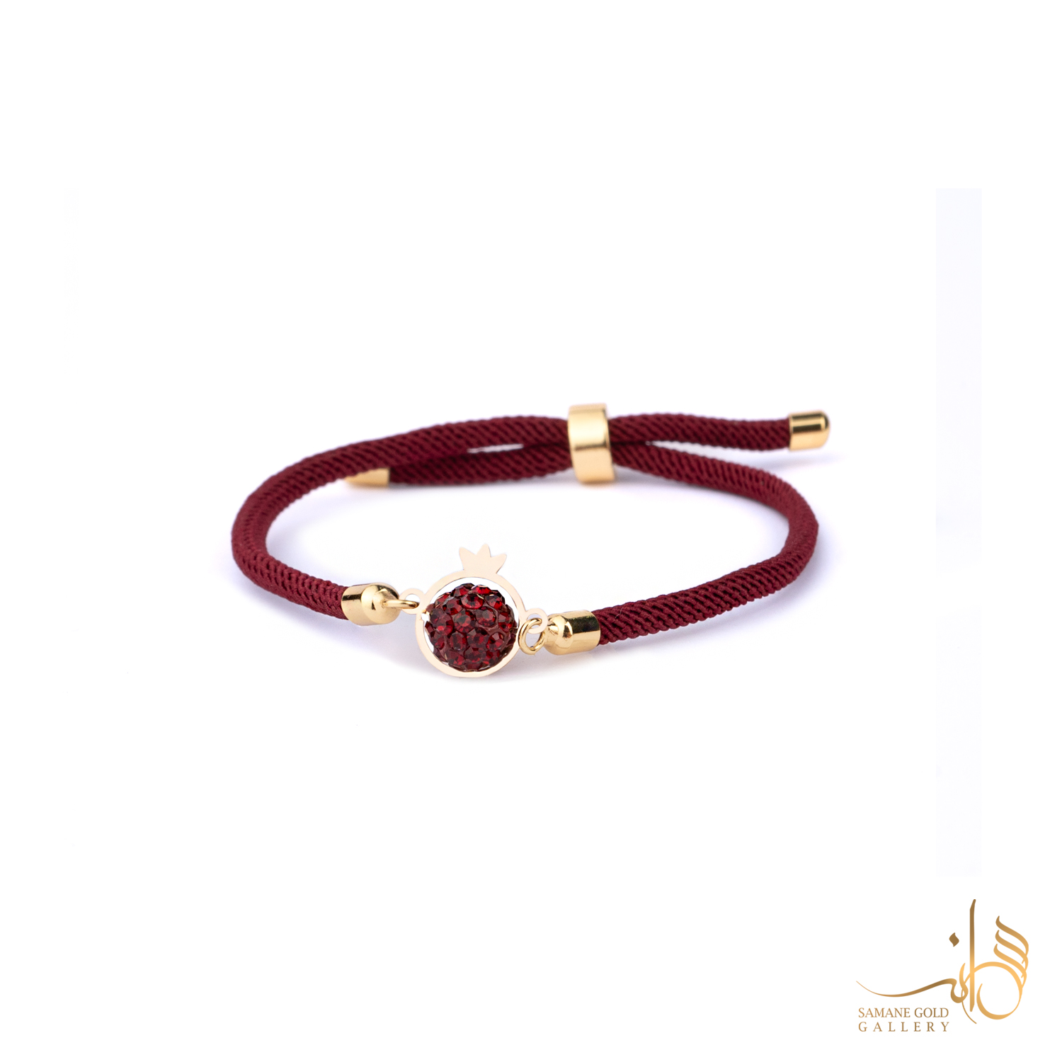 دونه دستبندی طلا انار سواروفسکی زرشکی