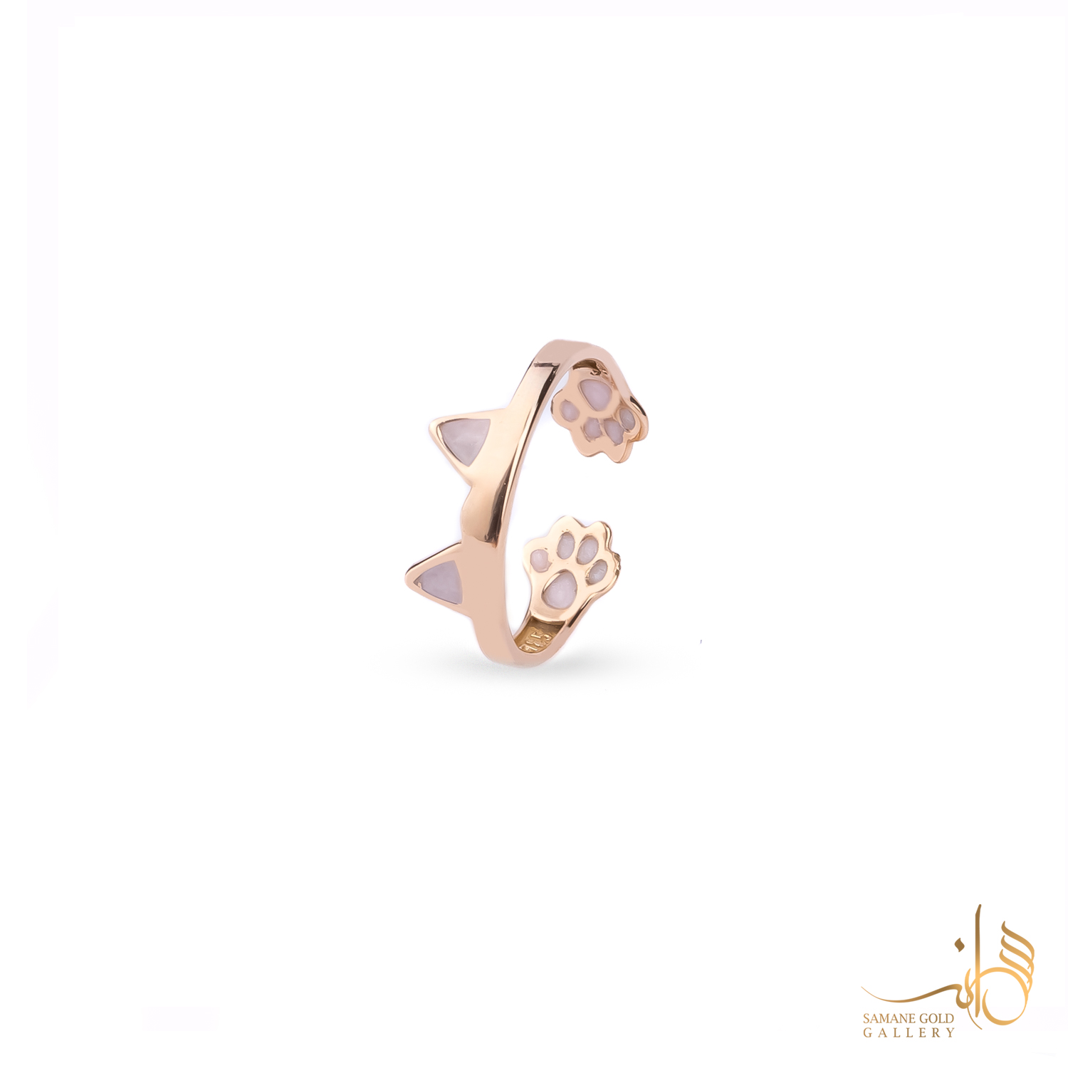 انگشتر طلا پیشی مینا کاری