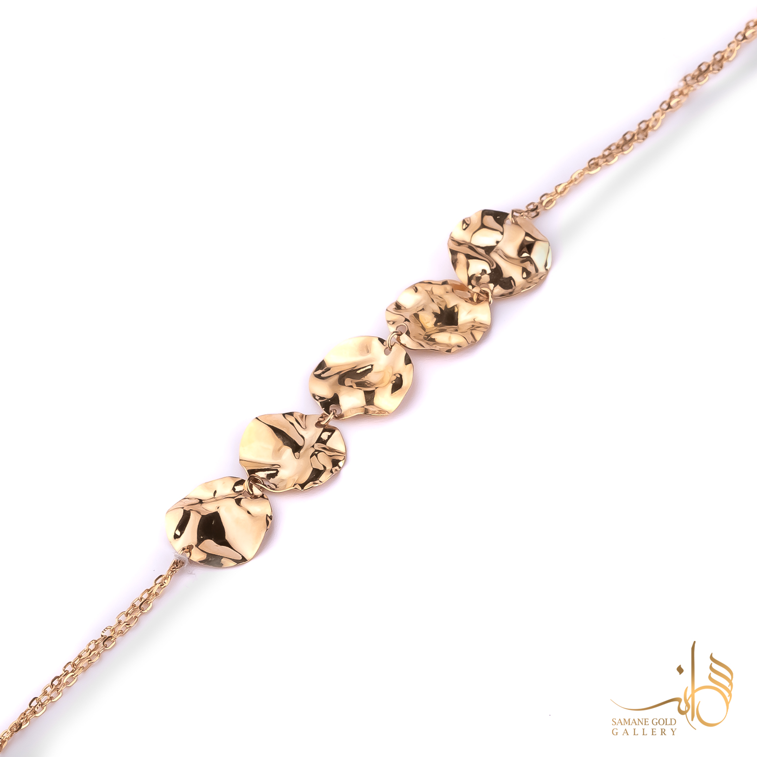 دستبند طلا نیمه چکش خور