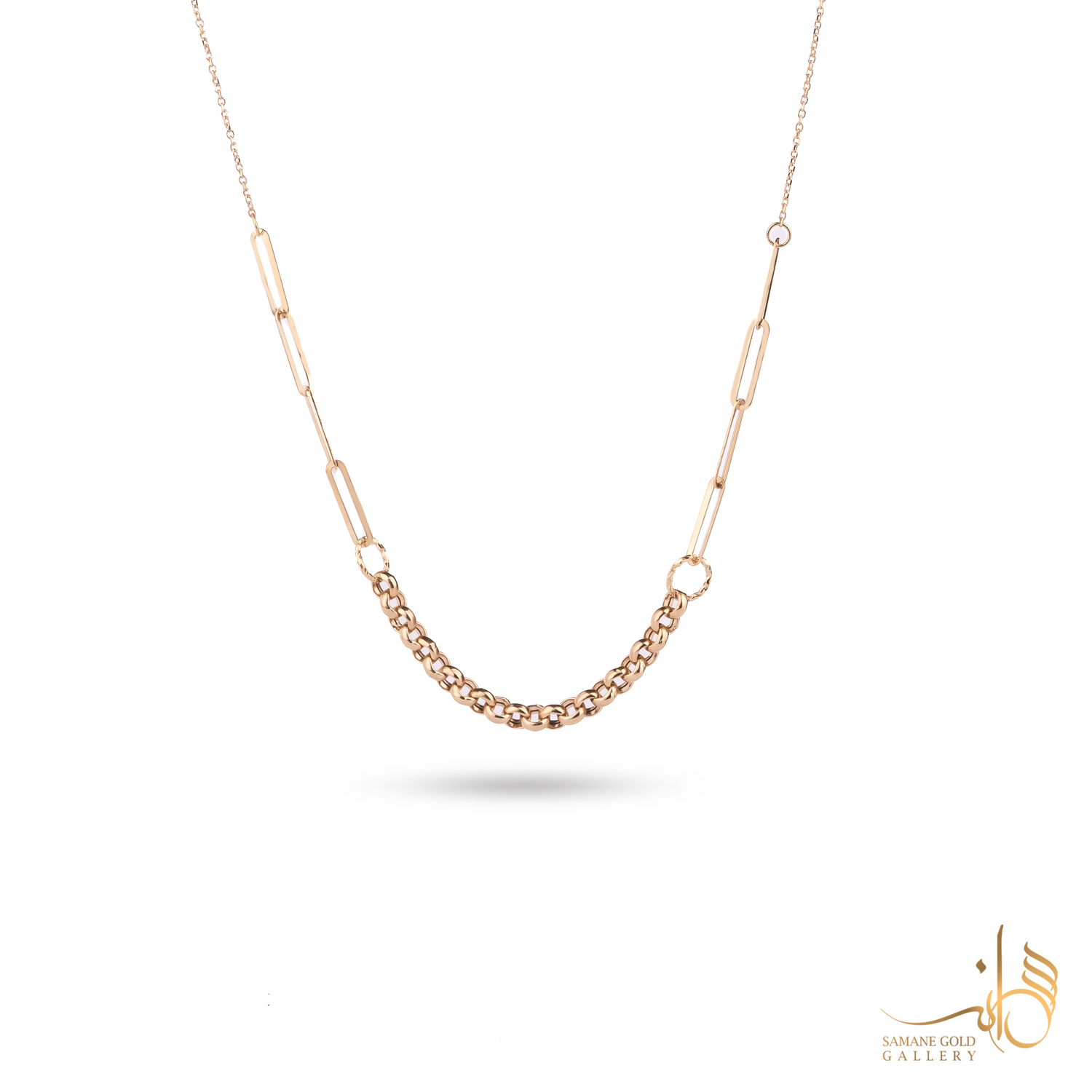 گردنبند طلا ترکیبی رولو و هرمس