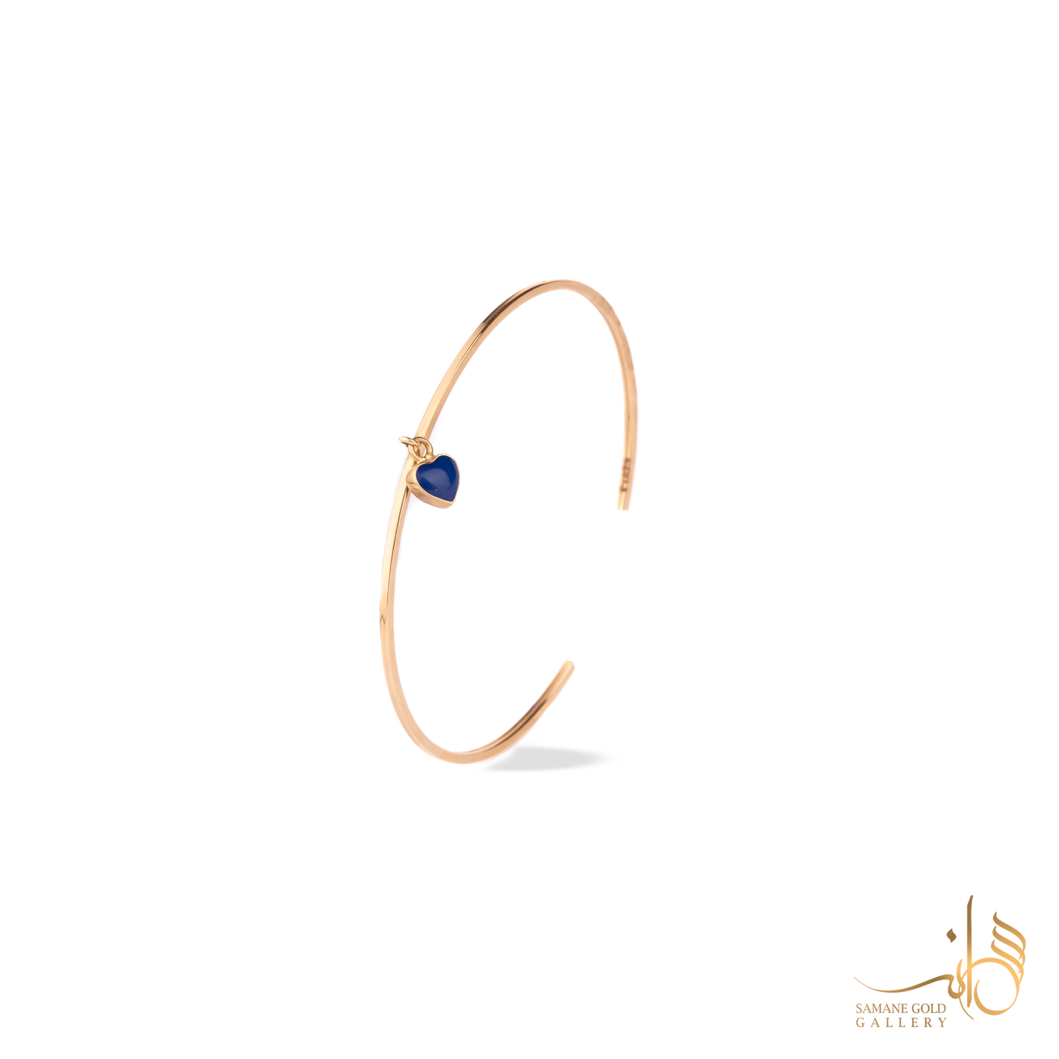 بنگل طلا آویز قلب بنفش