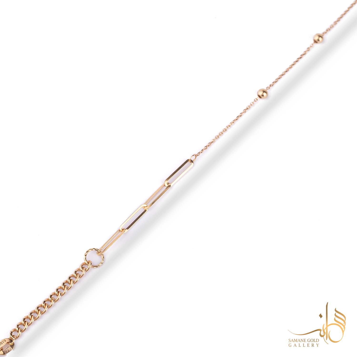 دستبند طلا ترکیبی با گوی