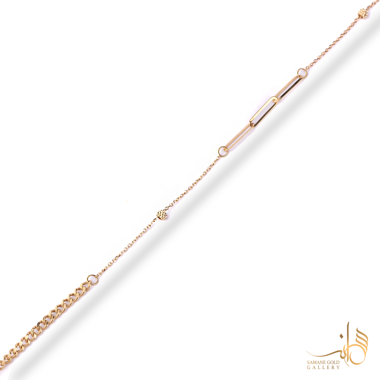 دستبند طلا ترکیبی با گوی