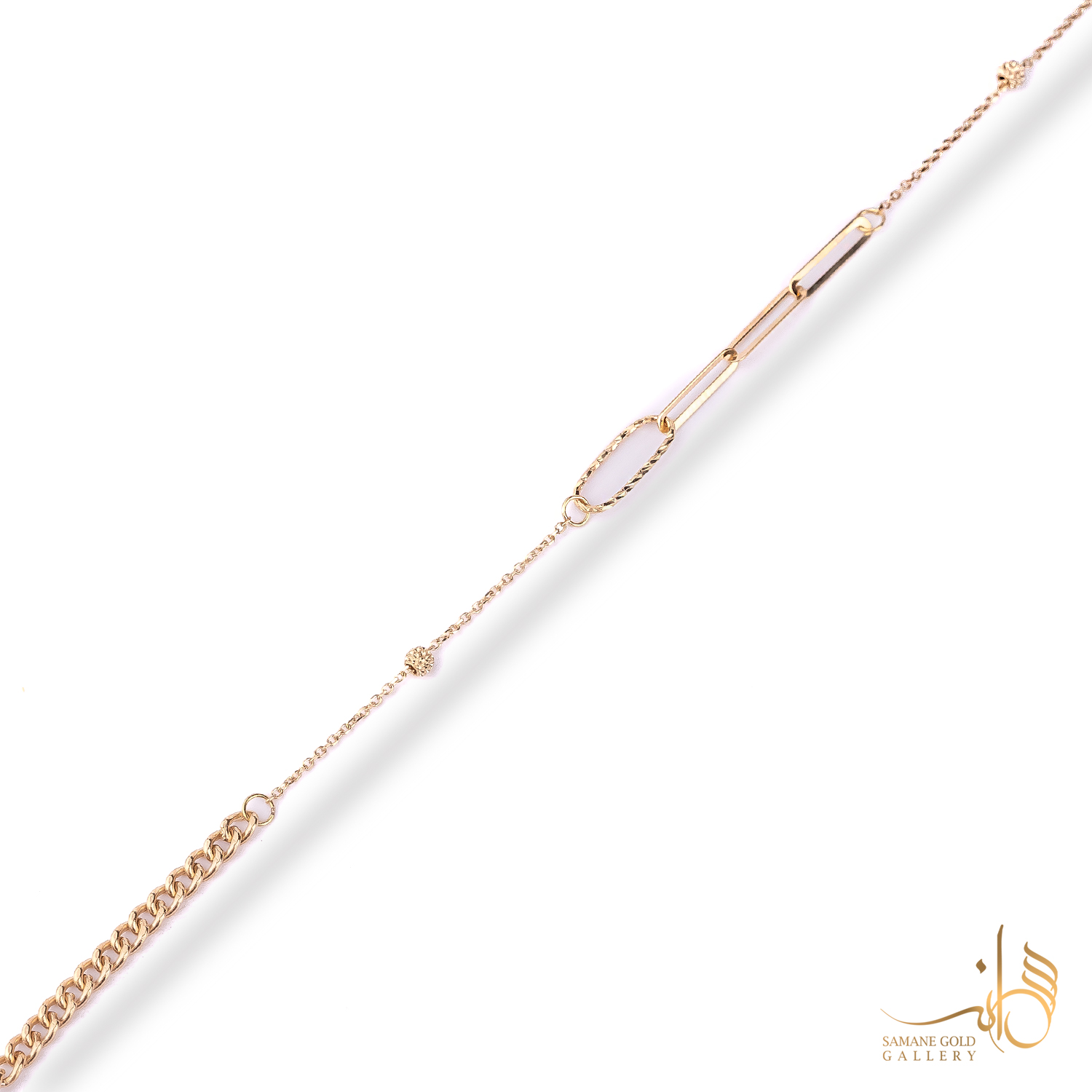 دستبند طلا ترکیبی با گوی