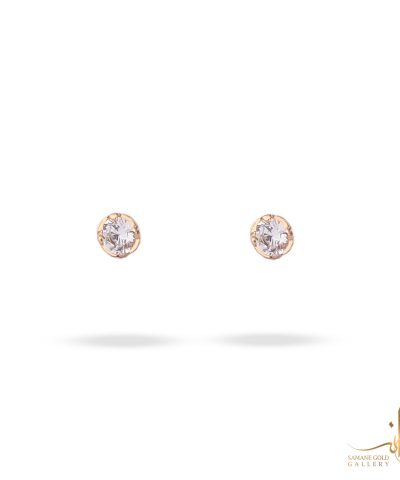 گوشواره طلا میخی تک نگین