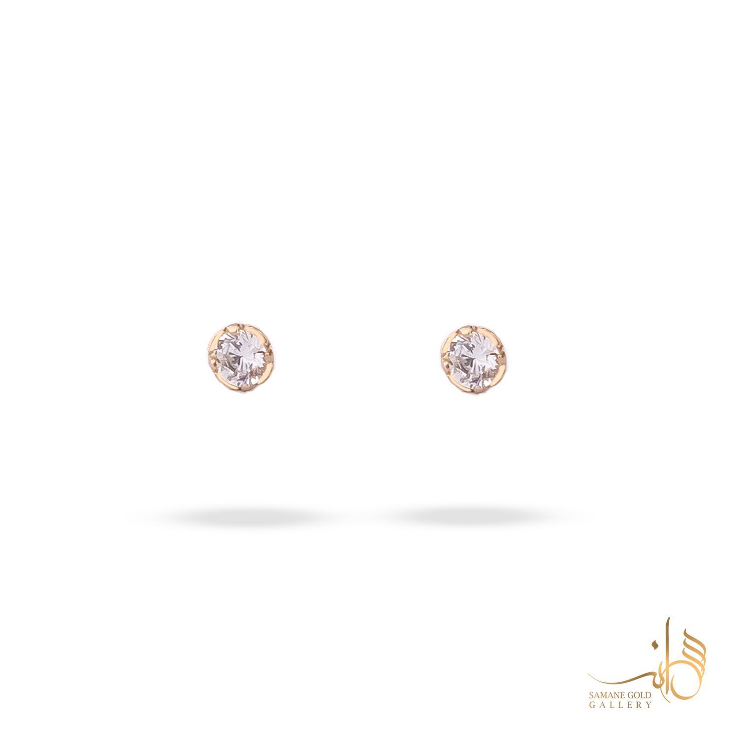 گوشواره طلا میخی تک نگین