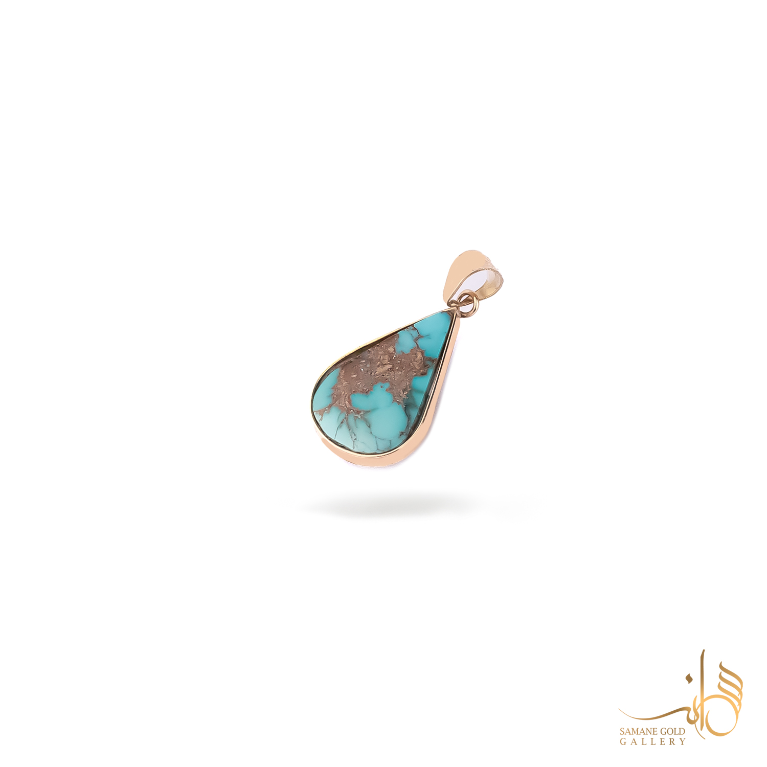 آویز طلا فیروزه اصل اشکی