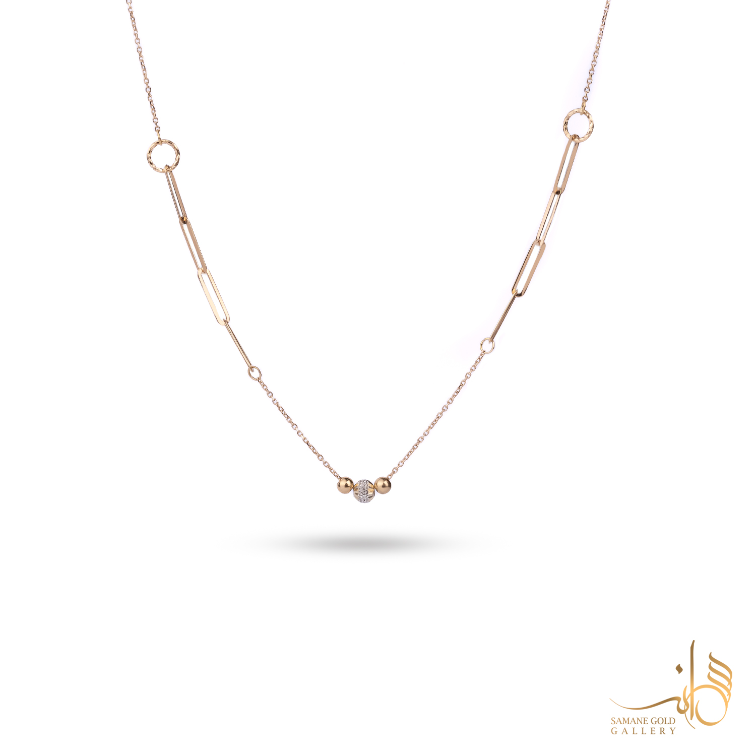 گردنبند طلا ترکیبی با گوی