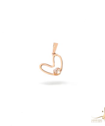 آویز طلا قلب نگین‌دار