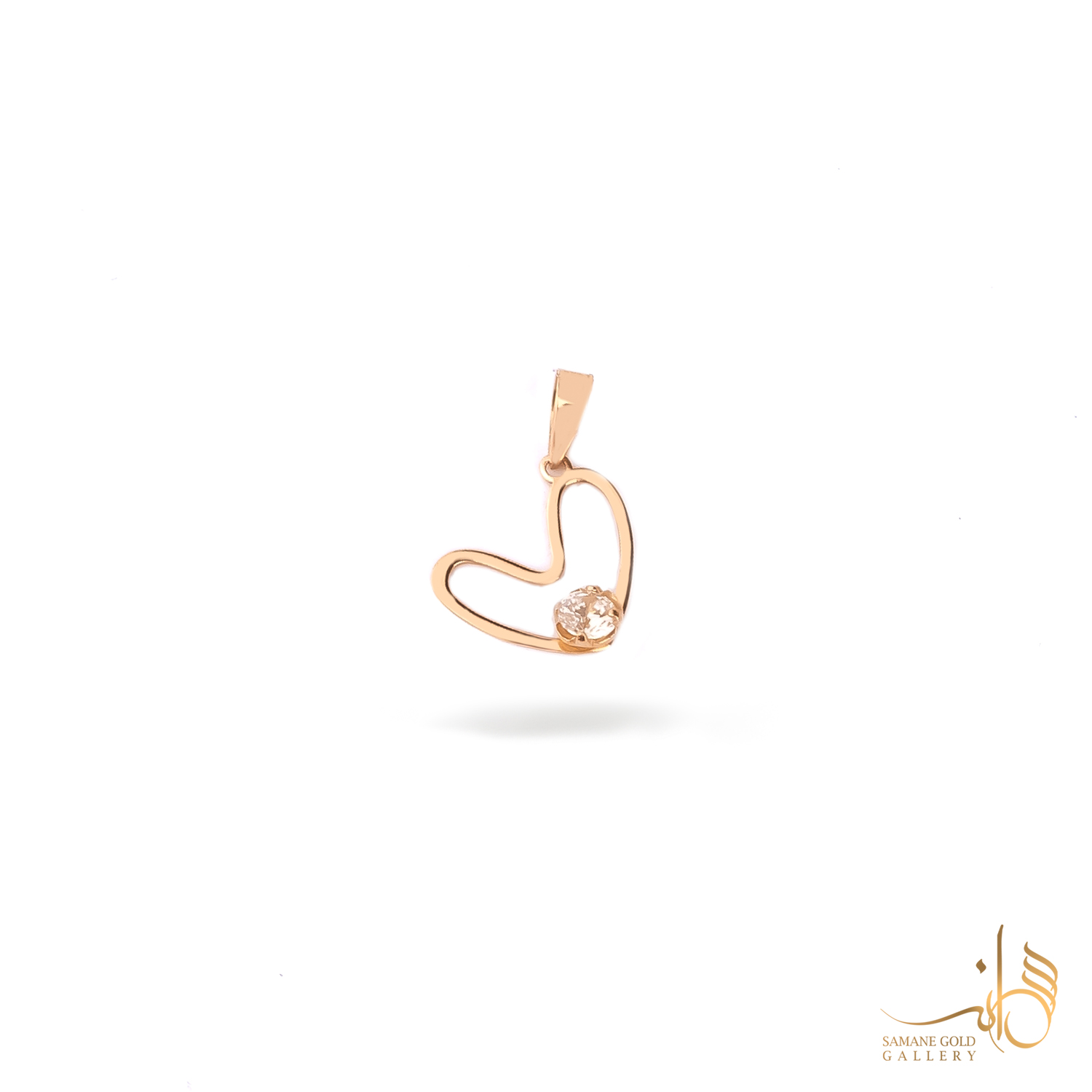 آویز طلا قلب نگین‌دار