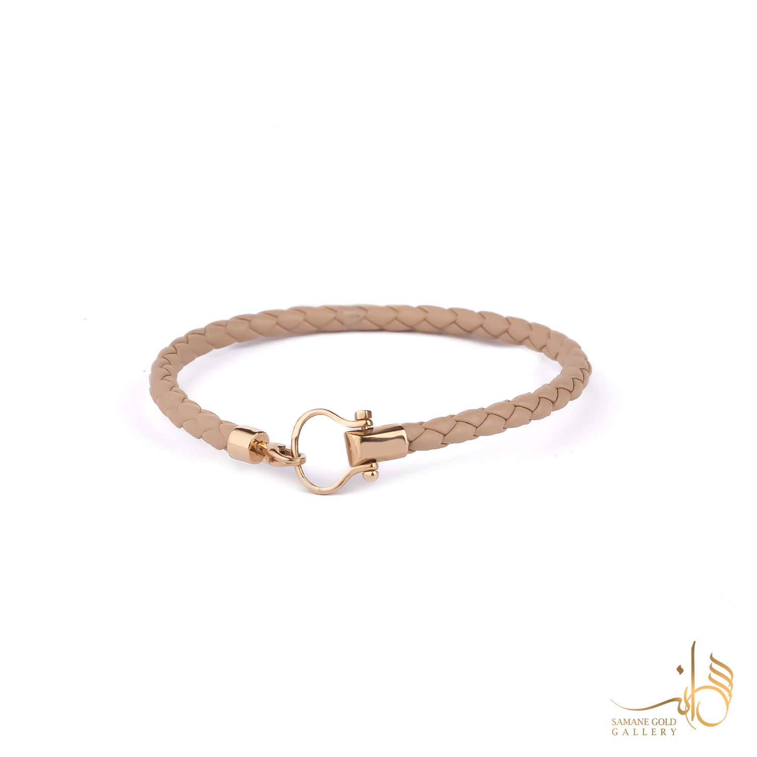 دستبند طلا امگا چرم کرم