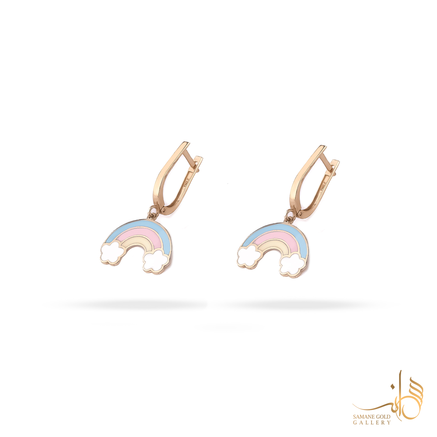 گوشواره طلا کلیپسی رنگین کمان