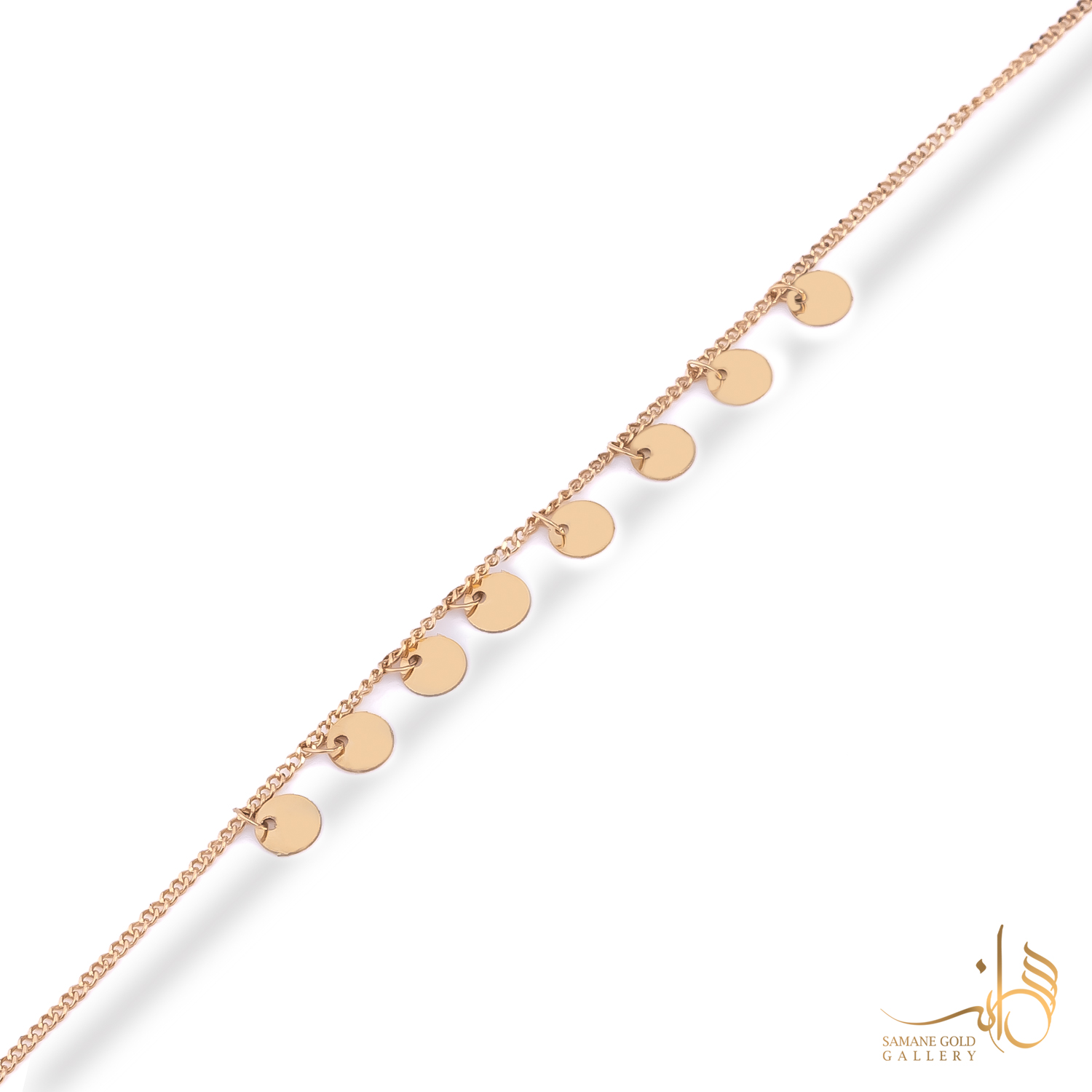 دستبند طلا آویز پولک