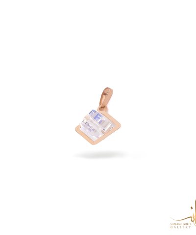آویز طلا مکعب سواروفسکی