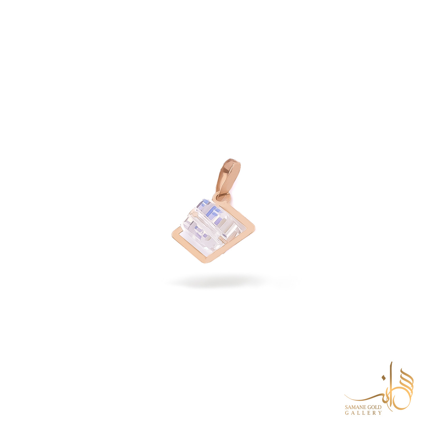 آویز طلا مکعب سواروفسکی