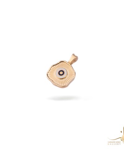 آویز طلا تراش دار چشم نظر دو رو