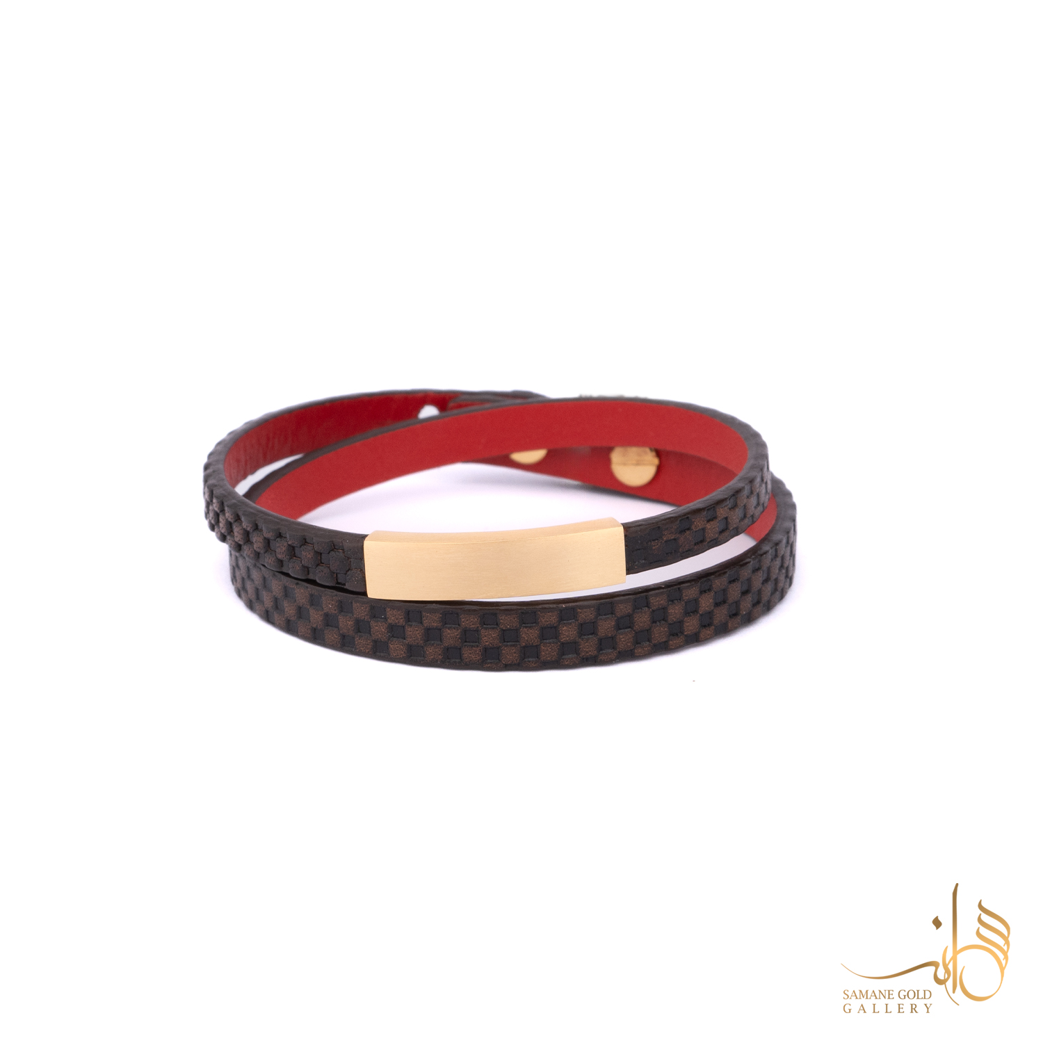 دستبند طلا و چرم لاین